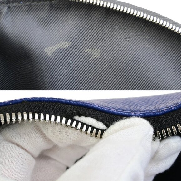 LOUIS VUITTON Discovery Backpack Bag Taigarama Leather Blue SHW M30229 99YG960 - Picture 4 of 16